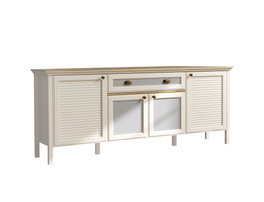 Hanah Home FRN-21008 Consola, Melamina y MDF, Crema Roble Gris, 201.8x82x44.2 cm